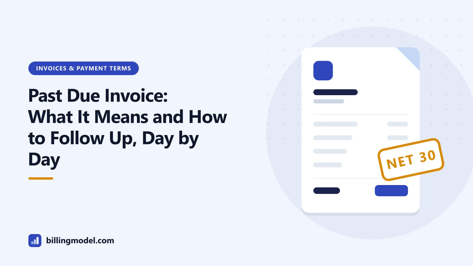 Illustration of an invoice sheet for a guide to following up on a past due invoice